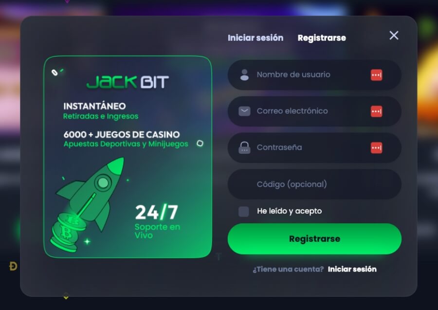 Registro en Jackbit Ecuador